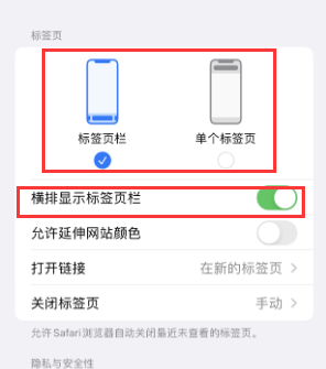 忻州iPhone授权维修分享Safari浏览器如何切换标签栏位置 